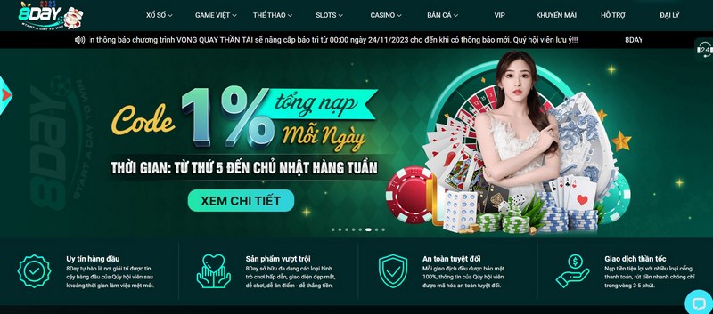 8DAY - Trang cược trực tuyến cực thú vị